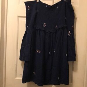 Free People Blue Casual Off The Shoulder Dress